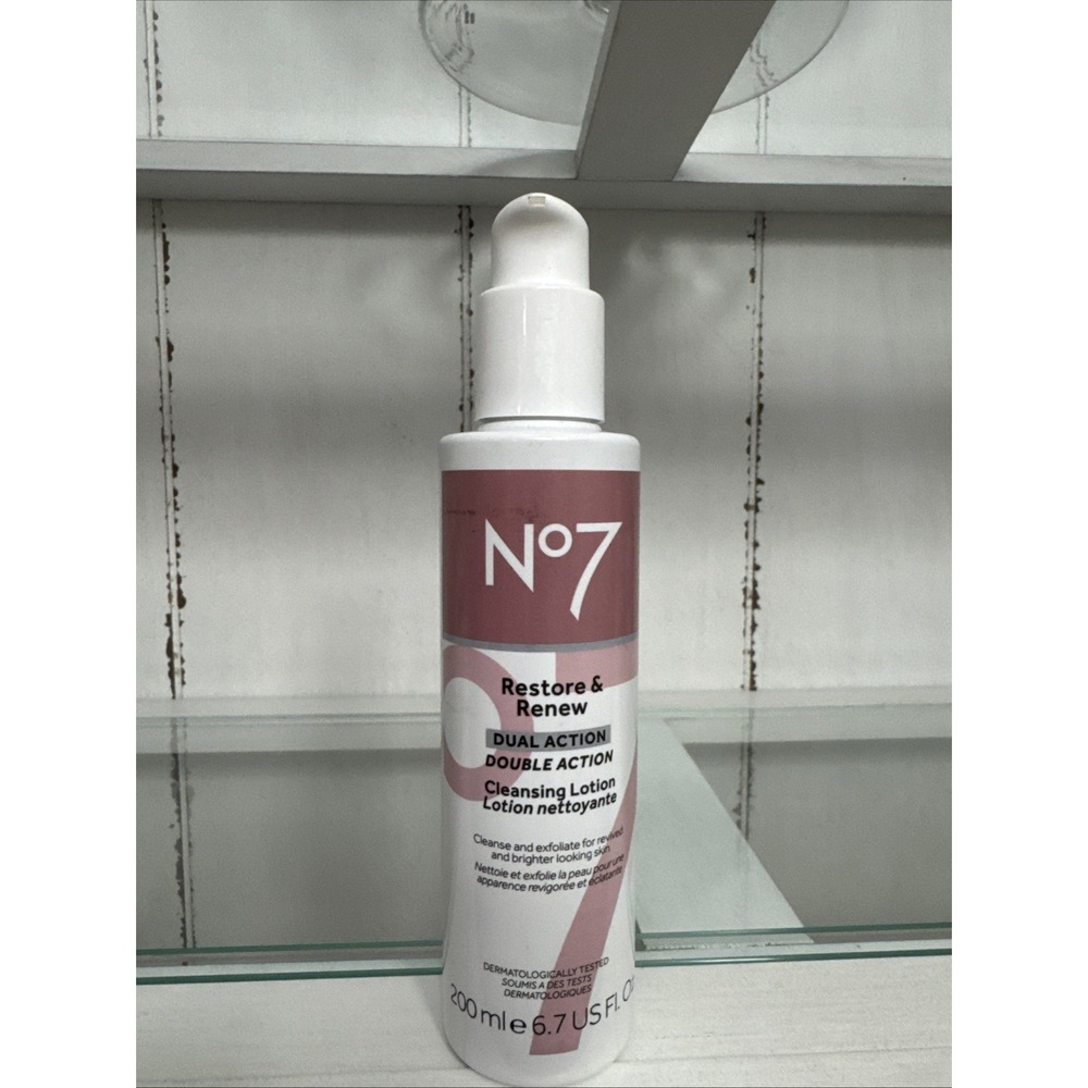 No7 Restore & Renew Dual Action‎ Cleansing Exfoliating Lotion - 6.7 fl oz/200 ml